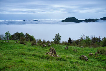 mountain path above the clouds