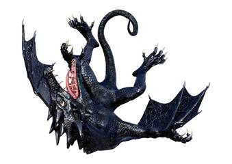 3D Rendering Fairy Tale Dragon on White