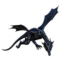 3D Rendering Fairy Tale Dragon on White