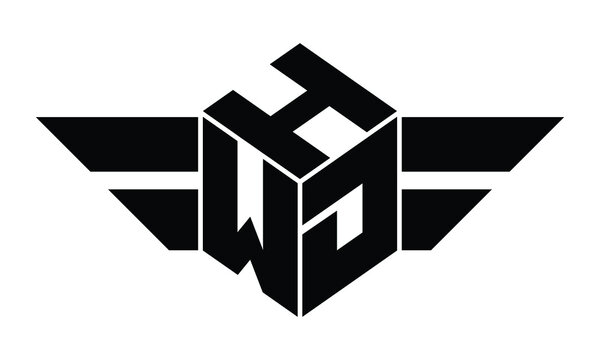 HWD three letter gaming logo in polygon cube shape logo design vector template. wordmark logo | emblem logo | monogram logo | initial letter logo | sports logo | minimalist logo | typography logo |