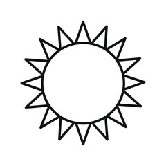 Sun. Coloring book for children. Black and white vector illustration.