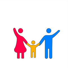 happy family symbol.Mother father and child.
vector design.