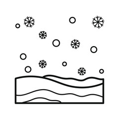 Snow and snowflakes. Coloring book for children. Black and white vector illustration.
