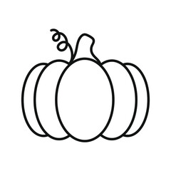 Pumpkin. Coloring book for children. Black and white vector illustration.