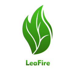 fire and leaf fusion logo