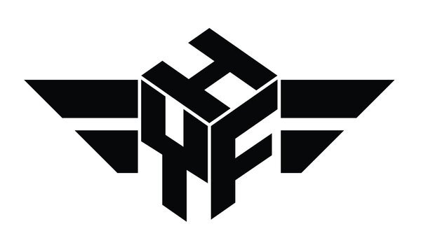 HYF three letter gaming logo in polygon cube shape logo design vector template. wordmark logo | emblem logo | monogram logo | initial letter logo | sports logo | minimalist logo | typography logo |
