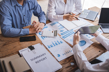 The financiers are calculating personal taxes for their customers.