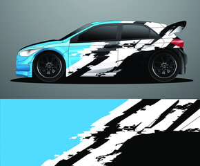 Rally car decal graphic wrap vector, abstract background