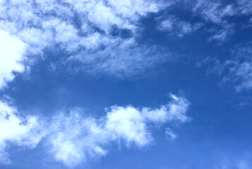 Blue sky with white cloud background