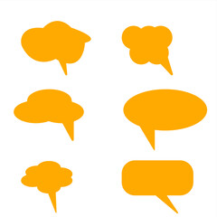 set of colorful speech bubbles