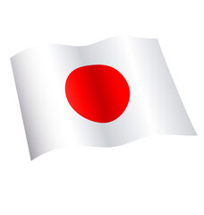 flying flag of japan