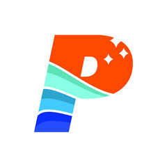 Wave Alphabet P Logo