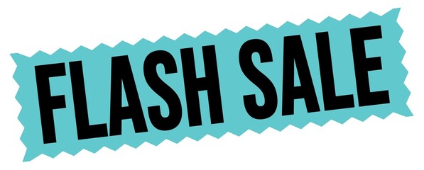 FLASH SALE text written on blue-black zig-zag stamp.