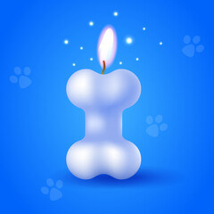 White bone candle. Dogust 1st: Universal Birthday for Shelter Dogs