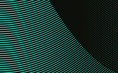abstract stripes and curves background in turquoise and black