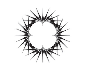 shadows symbol silhouette of a leaves frame in black on white