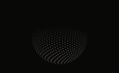 Dotted graphic hollow sphere in ivory black shadows