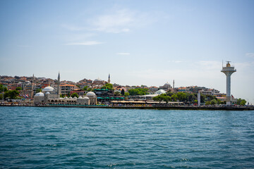 Fototapeta premium Marine and vessel traffic radar tower or radio lighthouse in Istanbul,Turkey