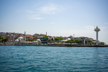 Marine and vessel traffic radar tower or radio lighthouse in Istanbul,Turkey