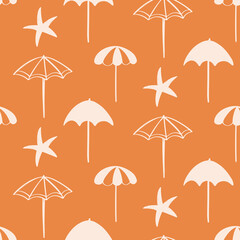 Fototapeta premium Beach Sumer simple boho seamless pattern