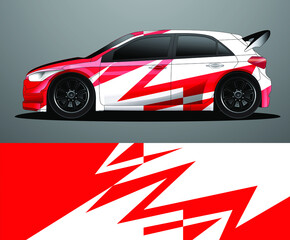 Obraz premium Rally car decal graphic wrap vector, abstract background