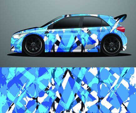 Rally car decal graphic wrap vector, abstract background