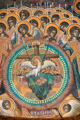 Fresco in Koutloumoussiou monastery on Mount Athos :.Lamb of the Apocalypse