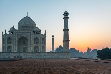 Fototapeta na wymiar View at the Taj Mahal in Agra, Uttar Pradesh, India, Asia