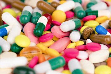 background macro colored medical pills