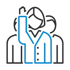 Voting Lady With Men Behind Icon