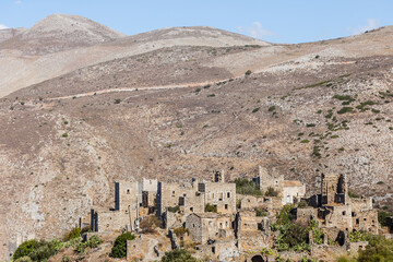 Stone old tower house on Mani, Greece.