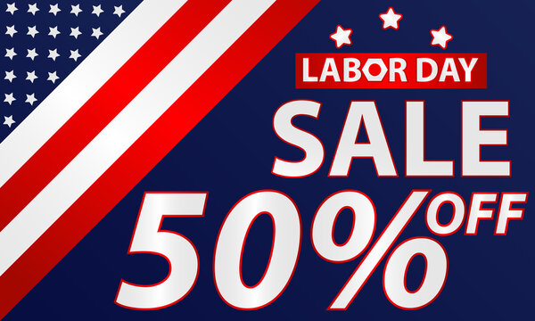 Labor day promotion. happy labor day. promotion advertising banner template decoration with american flag .american weekday wallpaper.discount voucher.vector illustration.