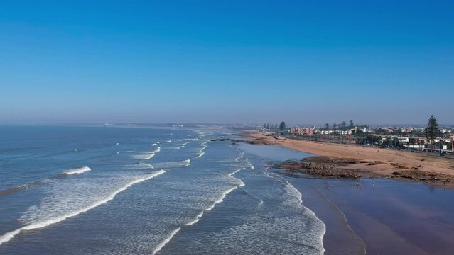 Casablanca Beach Drone Aerial Shot
