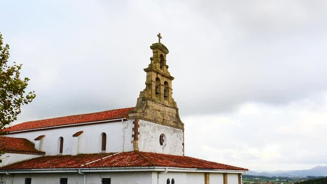 Old small church in north Spain. Iglesia de San Martin de Podes in Asturias.