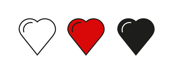 Flat heart icons. Vector illustration.