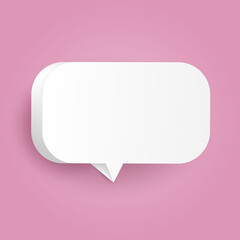Vector empty paper speech bubble. Realistic 3D illustration. Template for your design