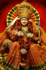 Fototapeta na wymiar Lakshman temple in Rishikesh : goddess statue