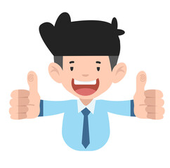 business man big thumbs up