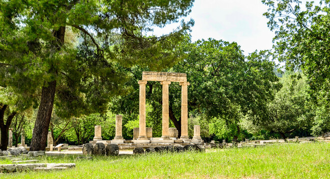  philippeion in the altis of ancient olympia in arceological place greece
