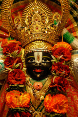 Lakshman temple in Rishikesh : statue of Shri Krishna (the Dark one )