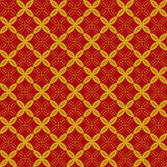 Fancy color geometric pattern. Batik Kawung seamless pattern. Traditional editable seamless pattern.