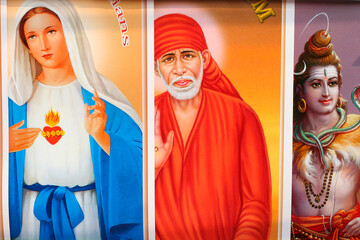 Religious posters for sale in Calcutta