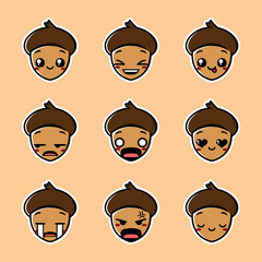 acorn emoji collection autumn edition  © Andriandesain