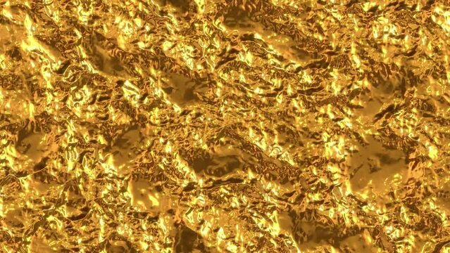 Waving Gold Foil Surface Background
