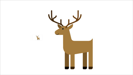 Vector illustrated reindeer ready to animate