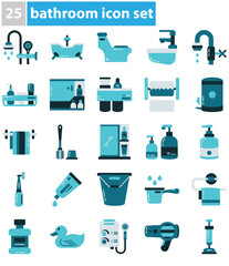 bathroom icon set with simple design