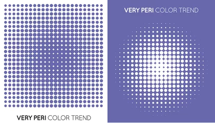 Crédence de cuisine en verre imprimé Pantone 2022 very peri Set of Two Trendy Very Peri Color Halftone, Halftone Dot Pattern. Color of the year 2022..