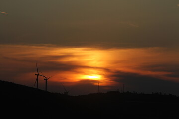 Sunset and cloudy sky