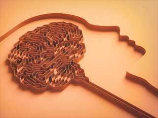Brain Maze Cerebral Behavior Concept - 516356523
