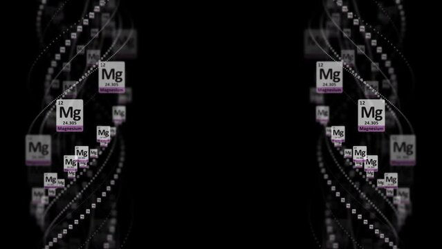 MAGNESIUM Molecule Symbol, Chemistry Periodic Table, Animation, Background, Rendering, Loop
